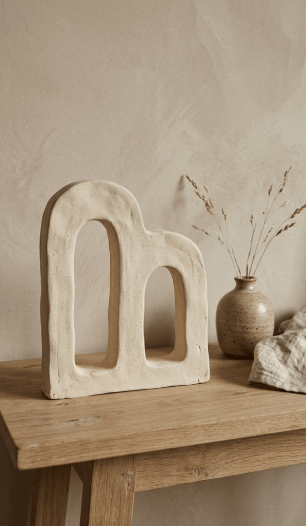 Minimalist Air Dry Clay Arch Sculpture