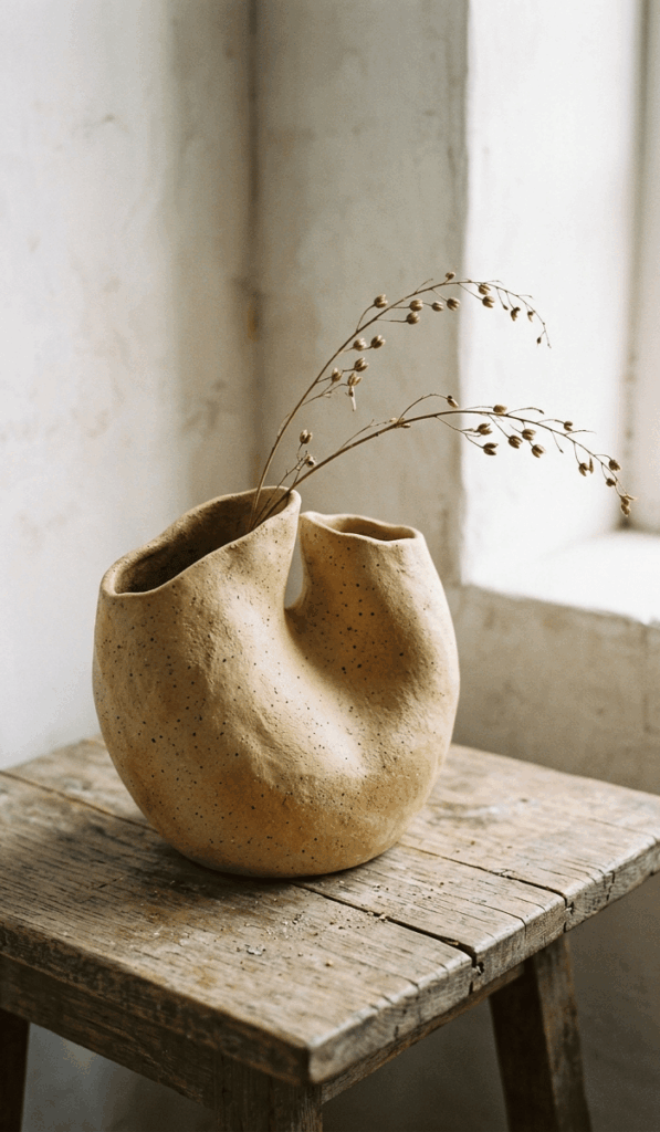 Minimalist Air Dry Clay Vase