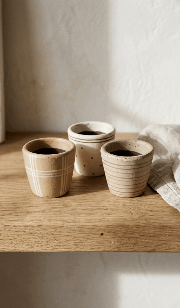 Minimalist Beige Mini Clay Pot Decor