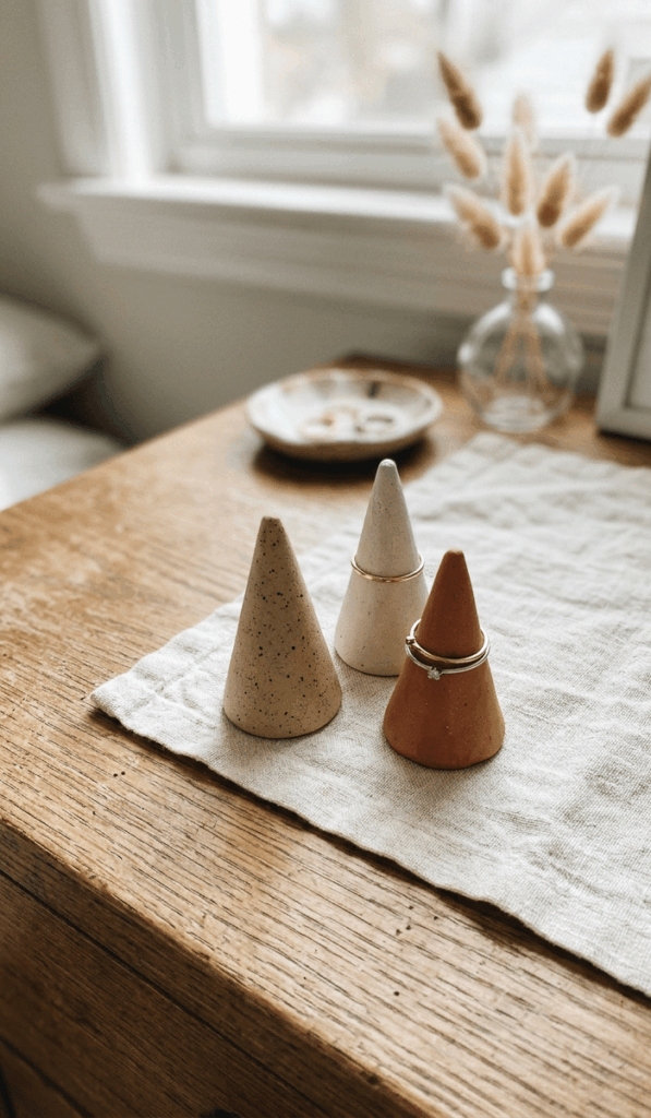 Minimalist Clay Ring Cone Holder
