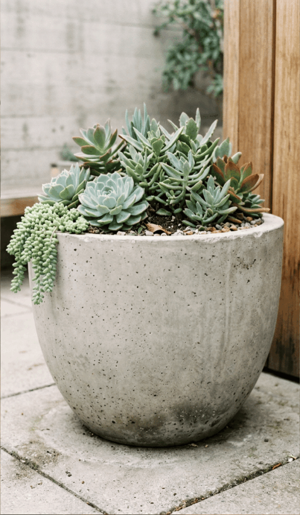 Minimalist Concrete Urn Planter Ideas