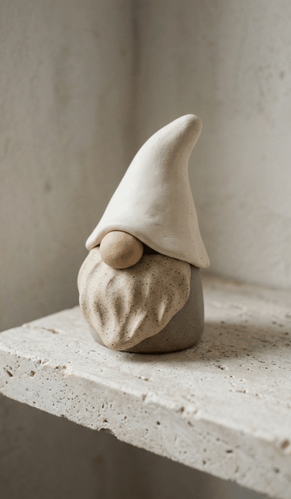 Minimalist Neutral Clay Gnome