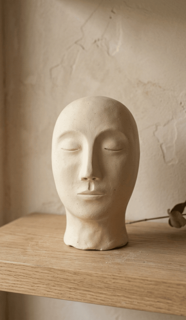 Minimalist Neutral Clay Head Decor