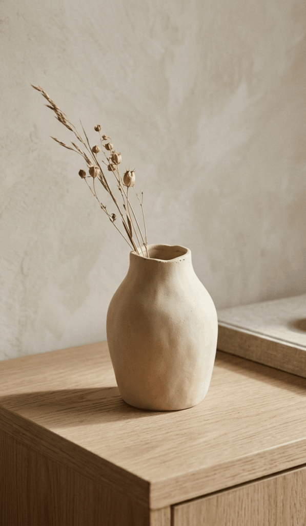 Minimalist Organic Air Dry Clay Vase