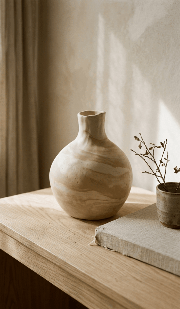 Minimalist Polymer Clay Vase Decor