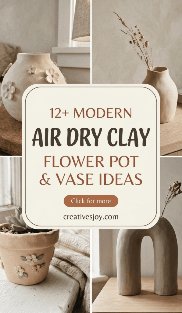 Modern Air Dry Clay Flower Pot Vase Ideas