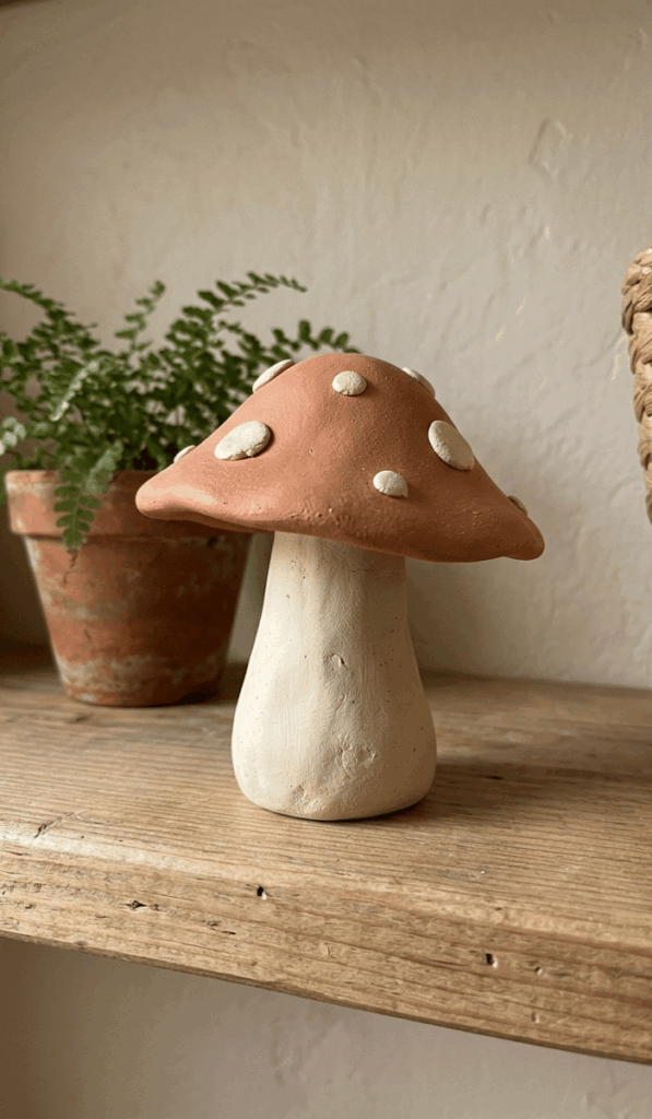 Modern Air Dry Clay Mushroom Decor