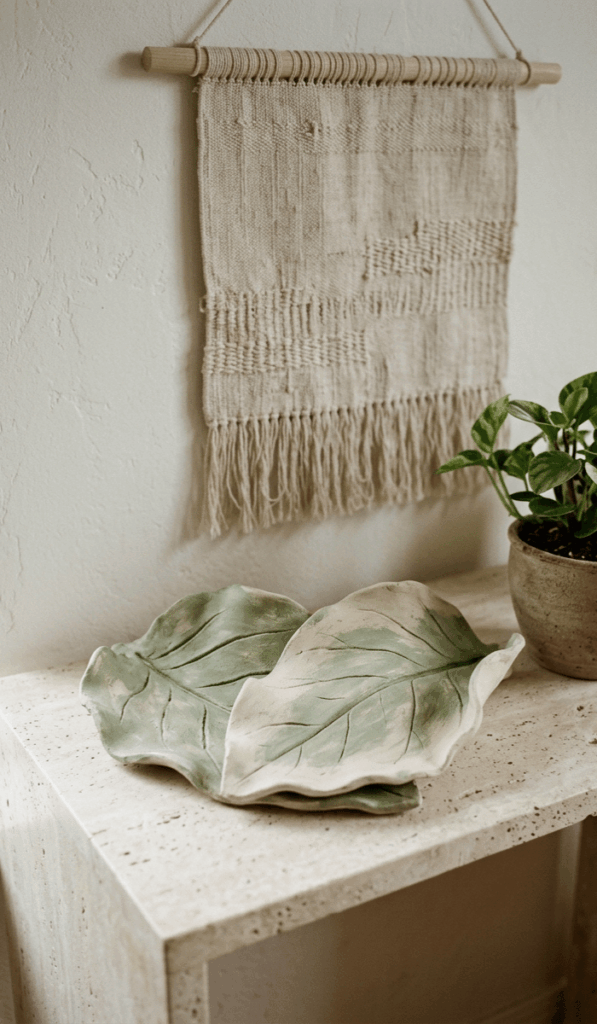 Modern Botanical Air Dry Clay Sculpture