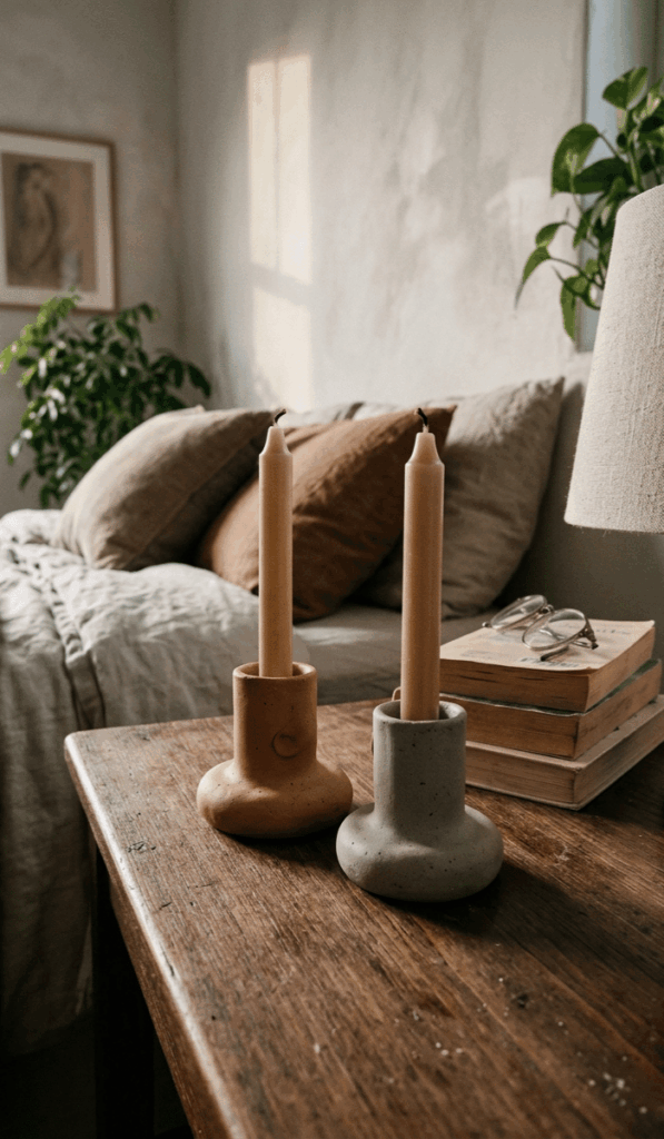 Modern Handmade Clay Candle Holders