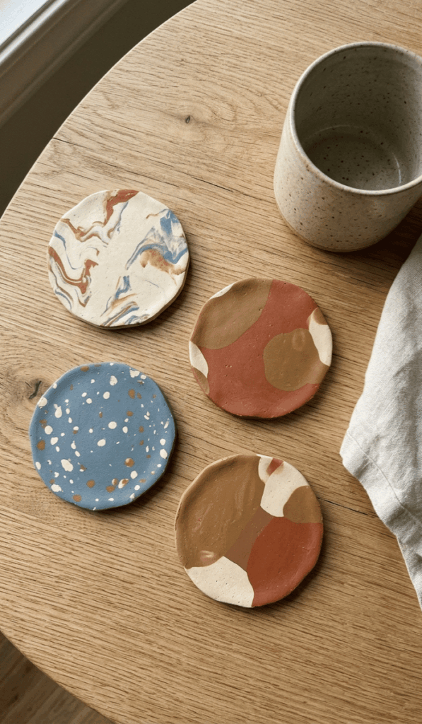 Modern Handmade Polymer Clay Coasters
