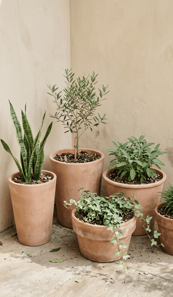 Modern Minimalist Clay Pot Garden
