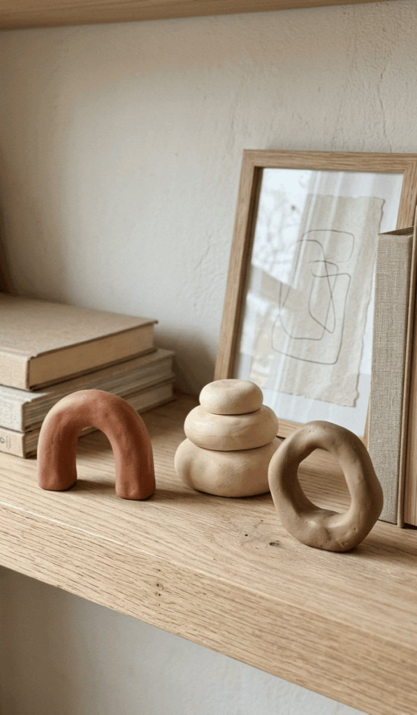 Modern Polymer Clay Shelf Sculptures