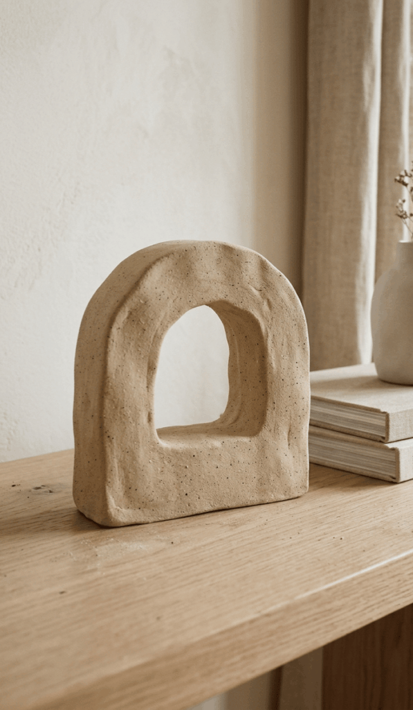 Modern Small Clay Arch Sculpture
