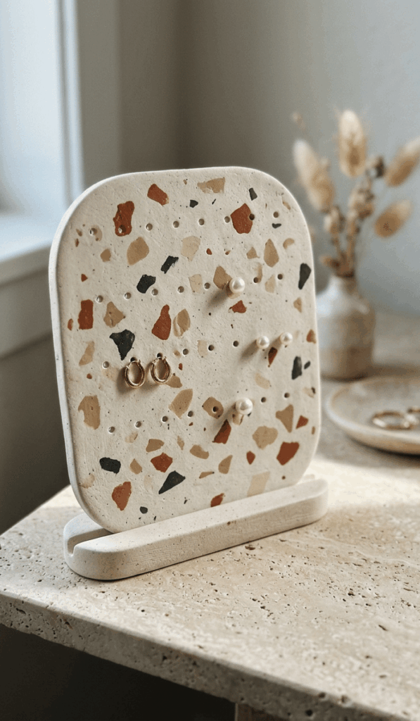 Modern Terrazzo Clay Earring Holder