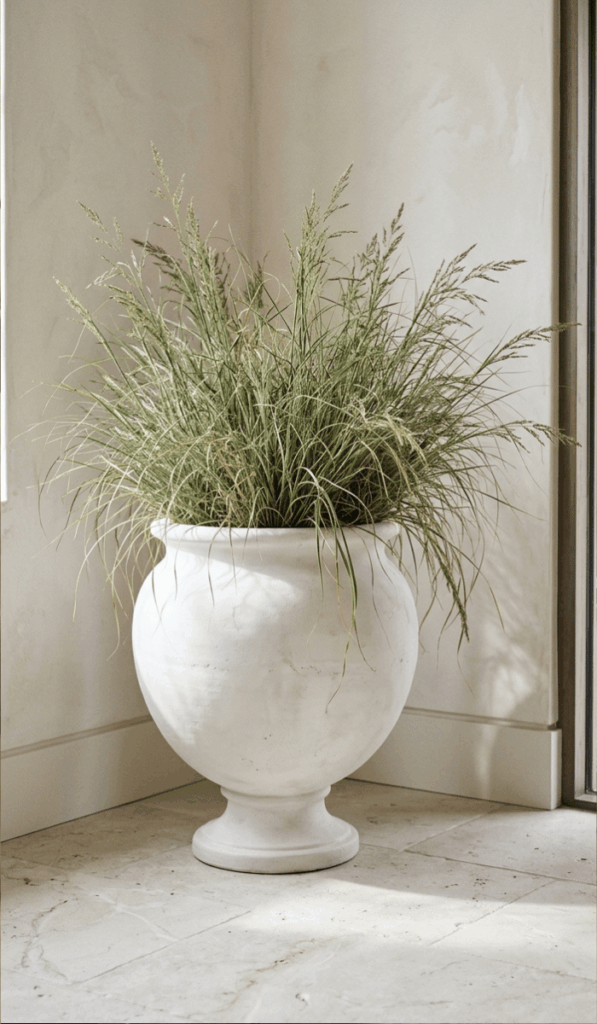 Modern White Urn Planter Decor