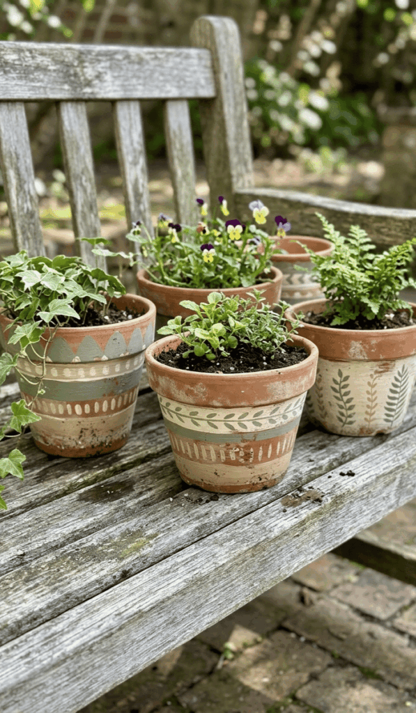 Painted Clay Pot Garden Decor Ideas
