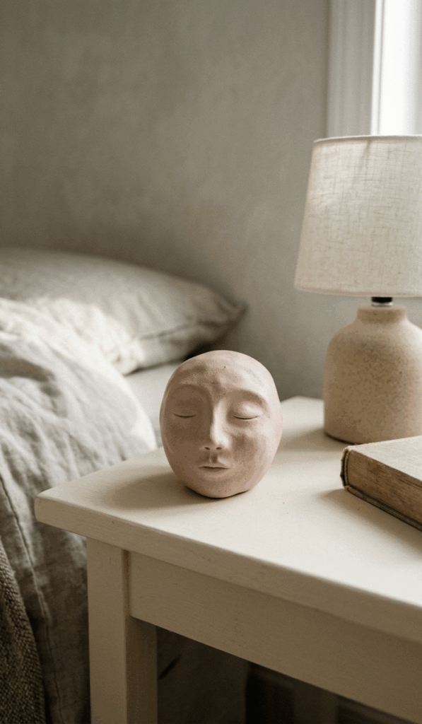 Pastel Clay Head Home Decor