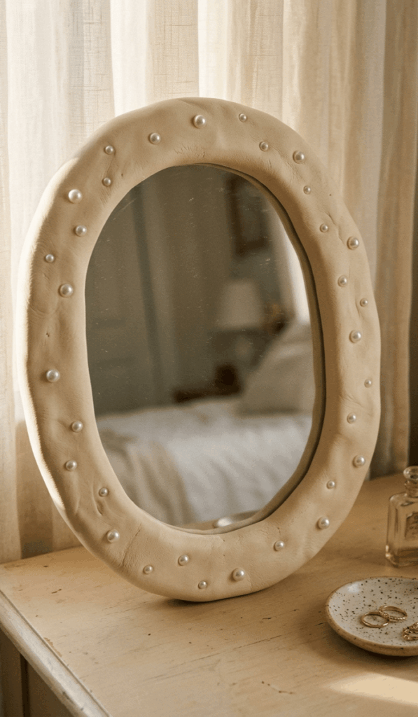 Pearl Foam Clay Mirror Decor
