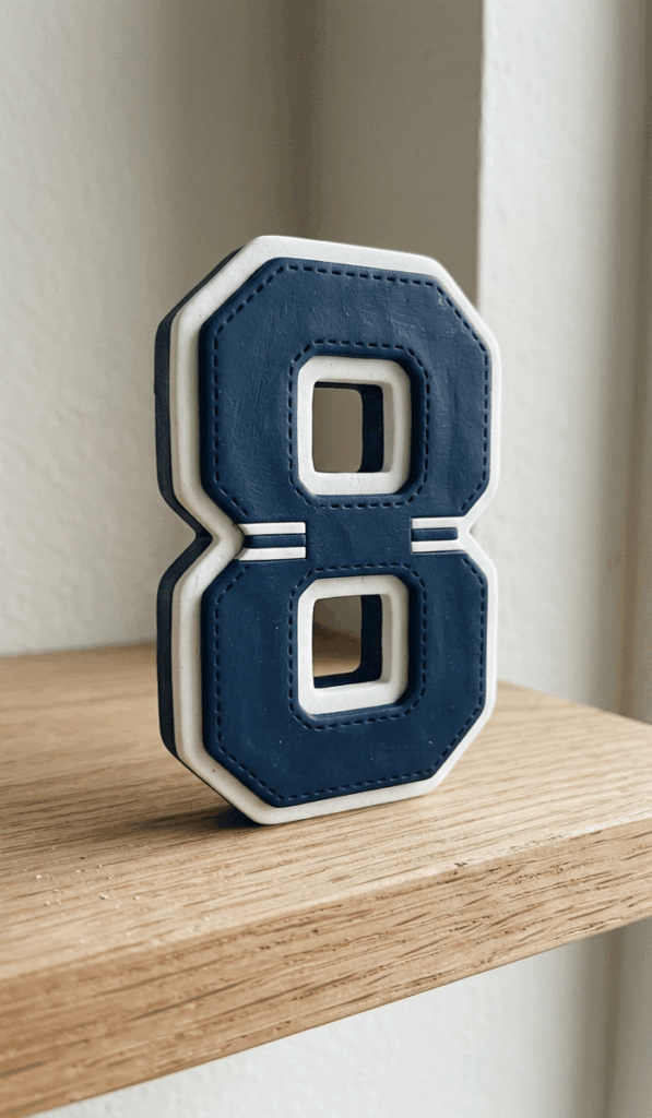 Personalized Polymer Clay Hockey Number Decor