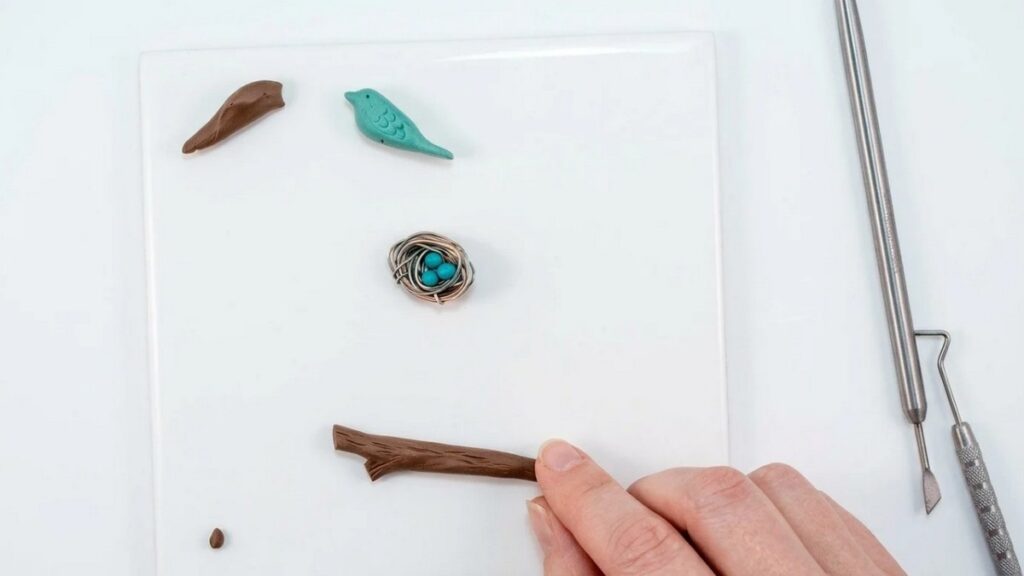 Polymer Clay Bird Pendant 5
