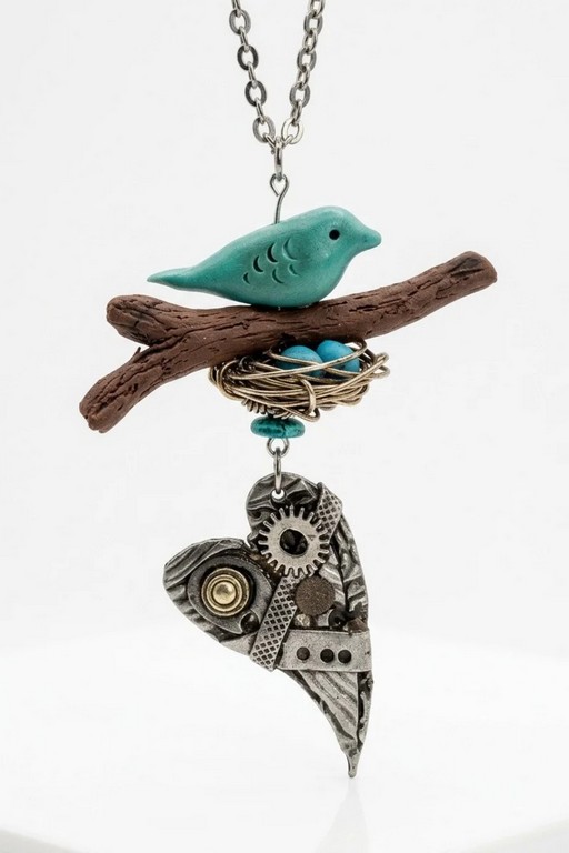 How to DIY Polymer Clay Bird Pendant Inspiration