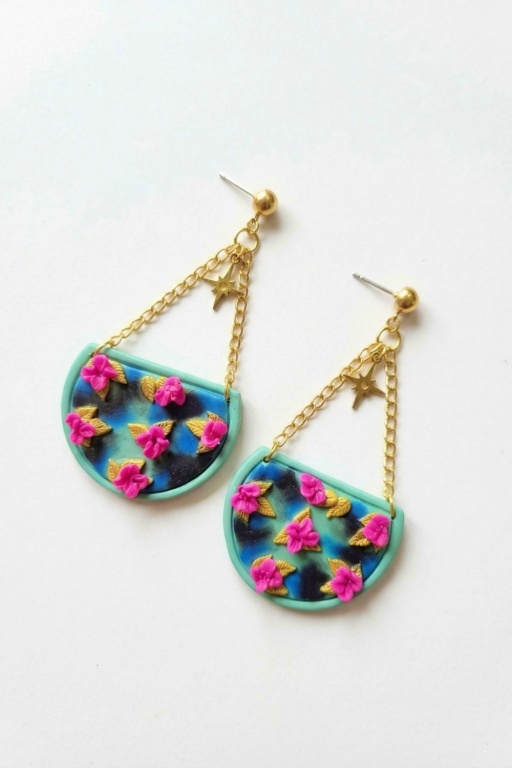 DIY Polymer Clay Flower Jewelry Free Project Using Simple Tools