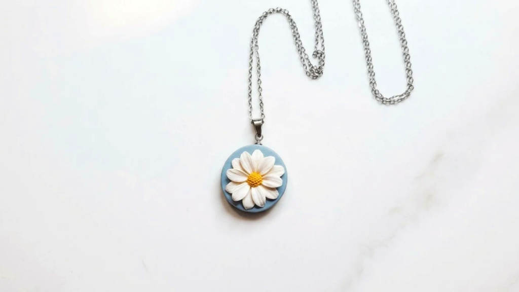 Polymer Clay Flower Pendant 5