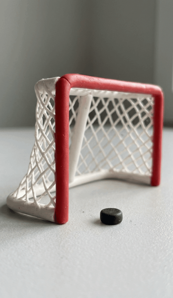Polymer Clay Hockey Goal Sculpture