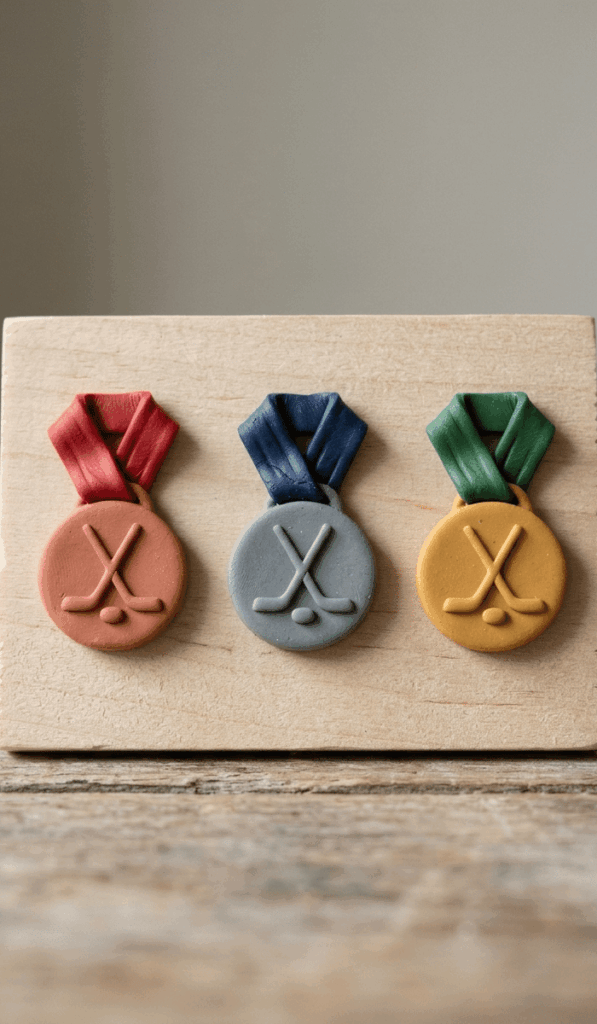 Polymer Clay Hockey Medal Display