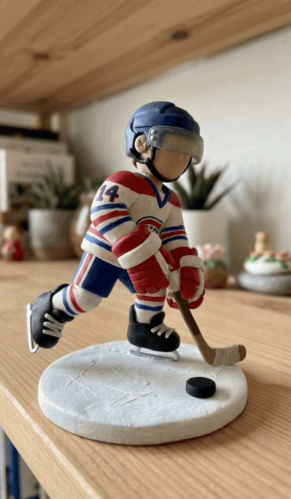 Polymer Clay Hockey Player Figurine