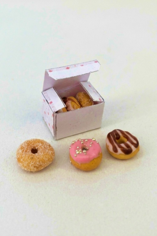 Polymer Clay Mini Donuts With Box Image