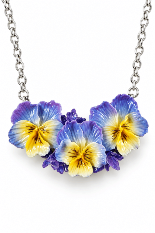 Polymer Clay Pansy Flowers Image