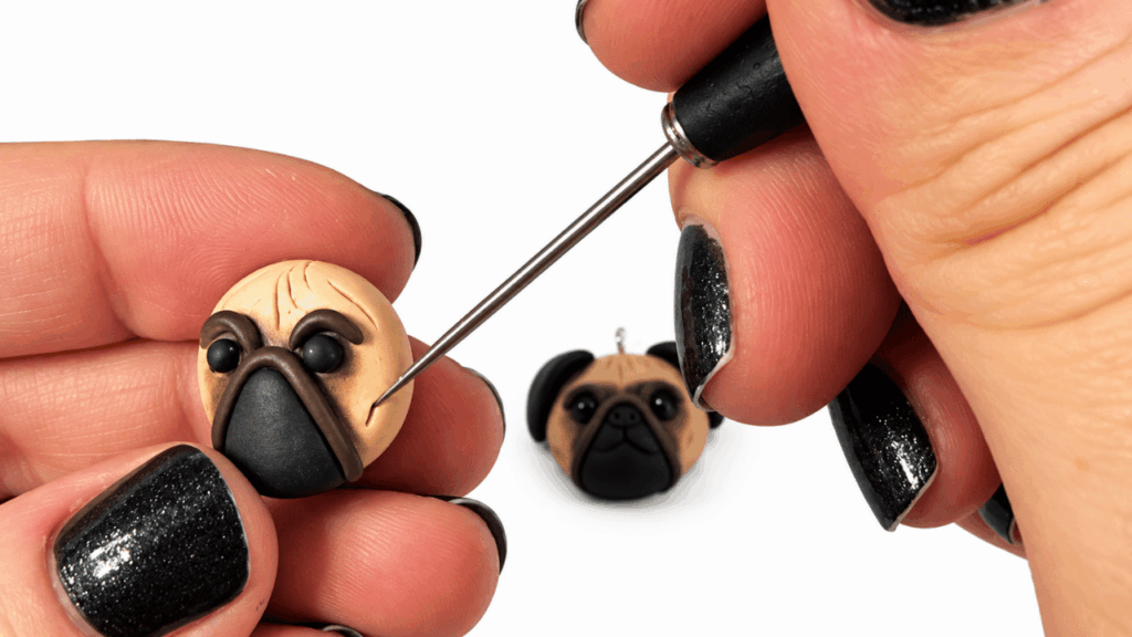 Pug Polymer Clay Charm 5