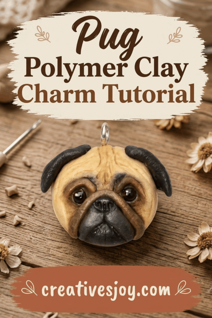 Pug Polymer Clay Charm Tutorial