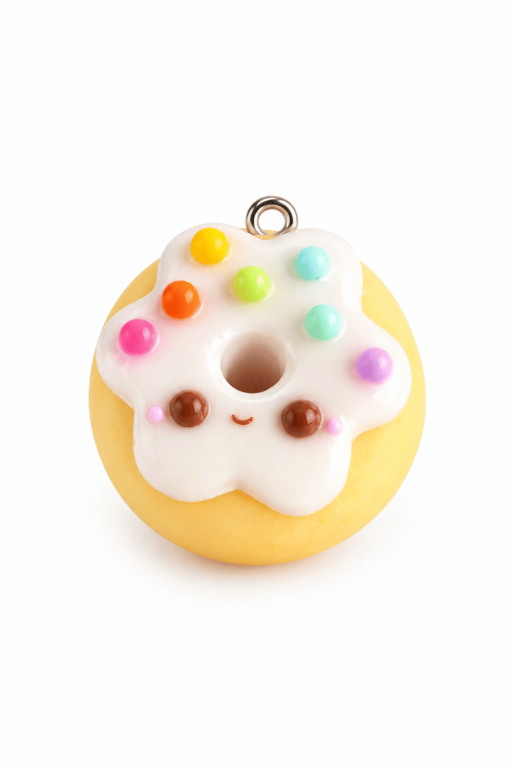 Quick and Easy DIY Rainbow Sprinkle Donut Clay Charm Idea