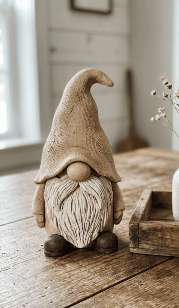 Rustic Farmhouse Clay Gnome Decor