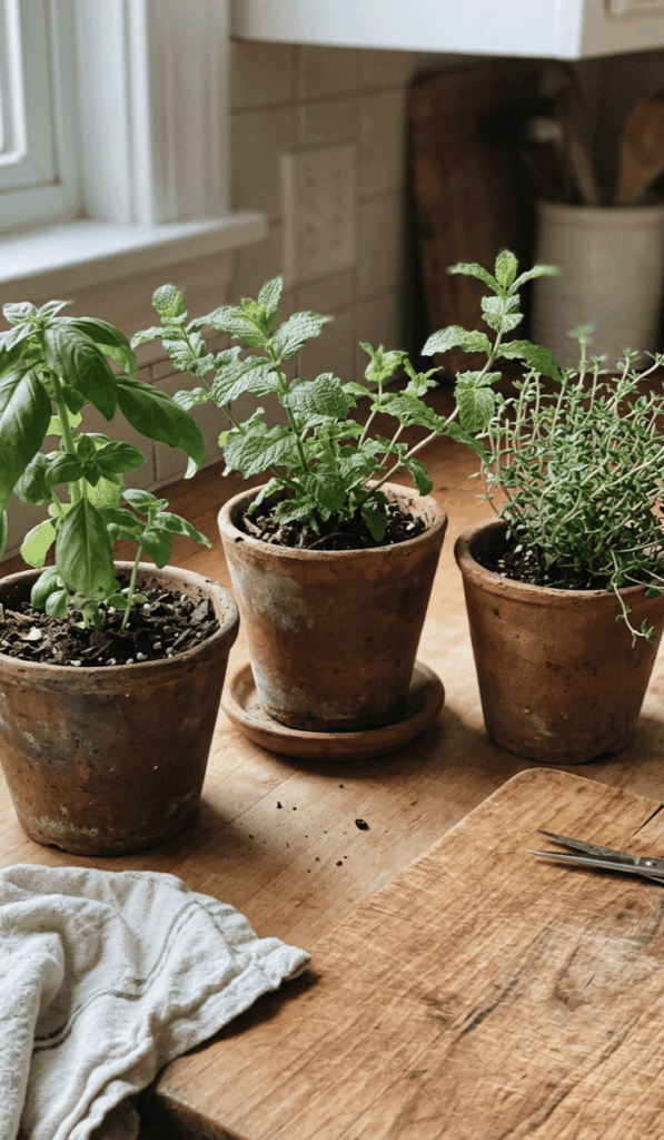 Rustic Mini Clay Herb Pots for Home