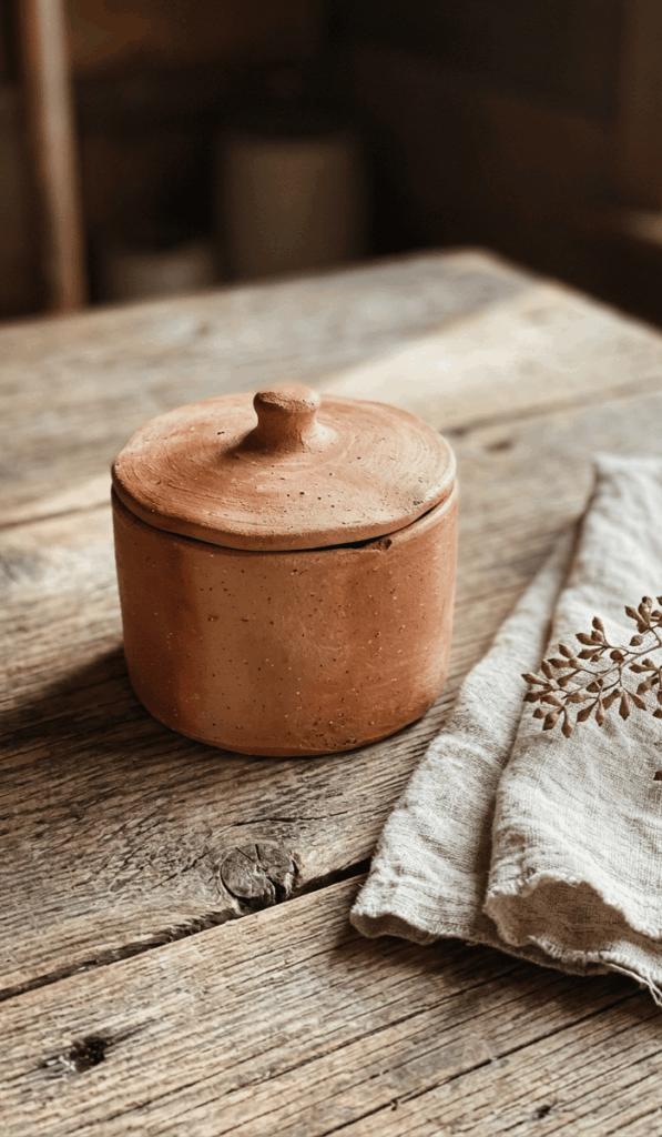 Rustic Terracotta Clay Trinket Box