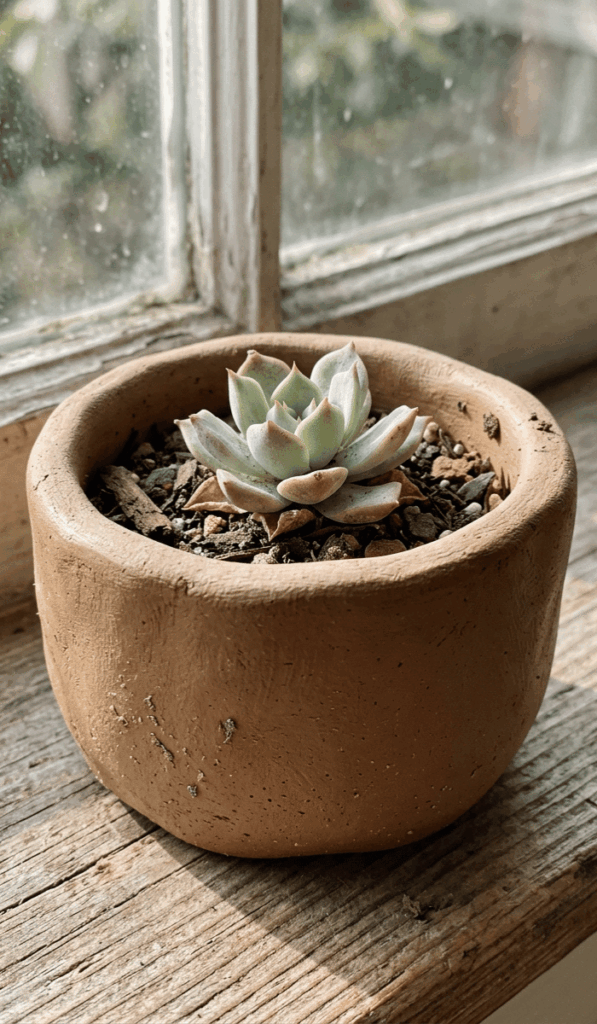 Rustic Textured Air Dry Clay Planter