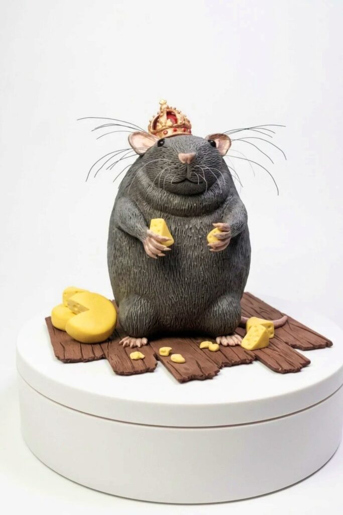 Sculpting a Cute Chubby Clay Rat Final Image