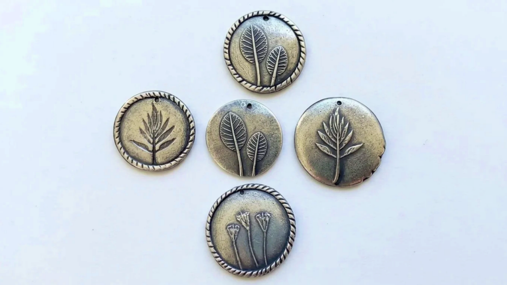 Silver Clay Plant Pendant 6