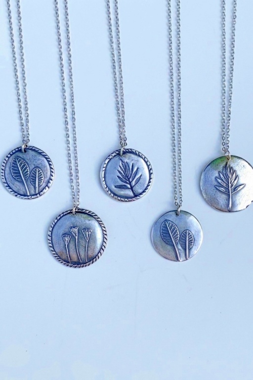 Silver Clay Plant Pendant Image