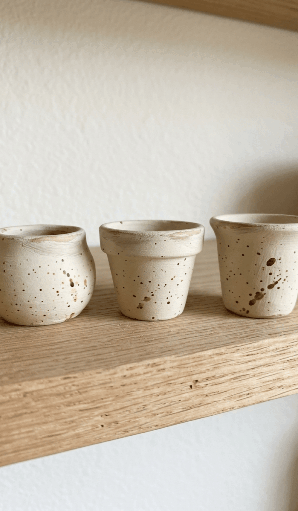 Speckled Mini Clay Pot Decorating Ideas