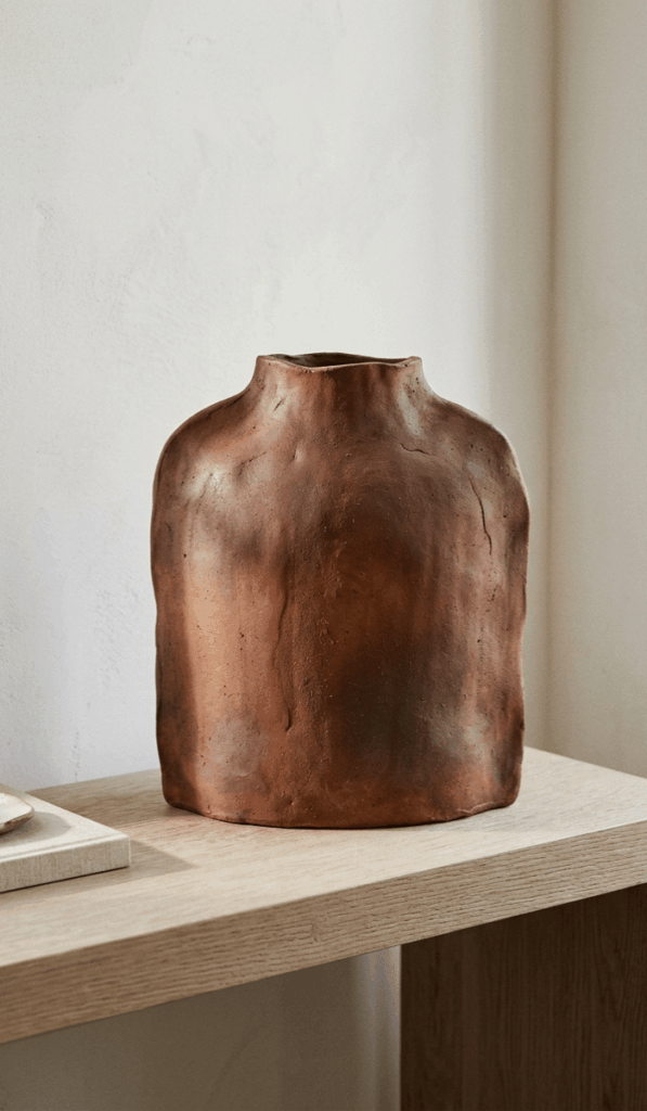 Statement Sculptural Clay Slab Vase