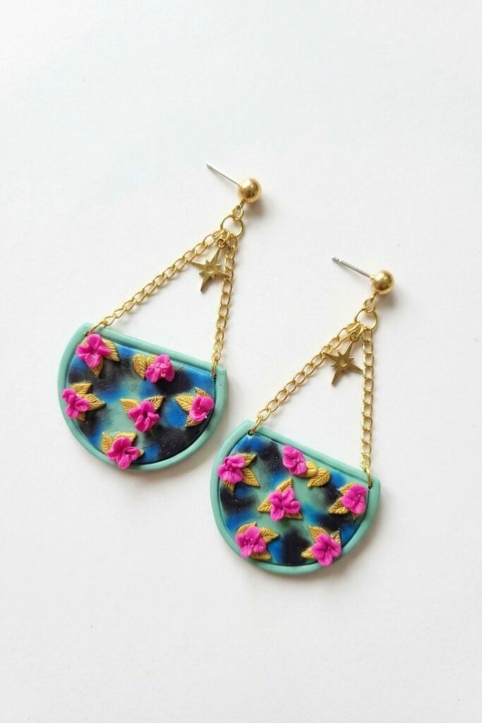 Stunning DIY Polymer Clay Flower Jewelry Final Image