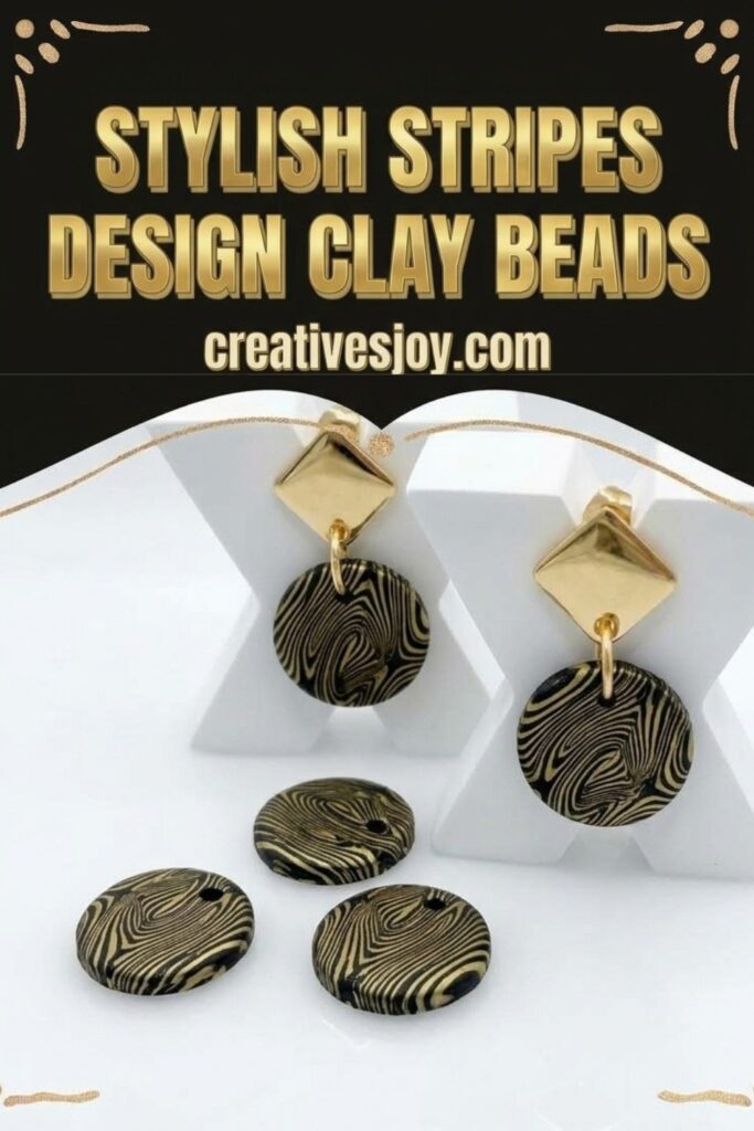 Stylish Stripes Design Clay Beads