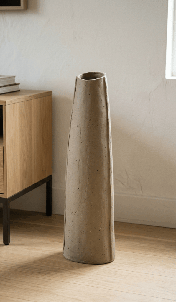 Tall Contemporary Clay Slab Vase
