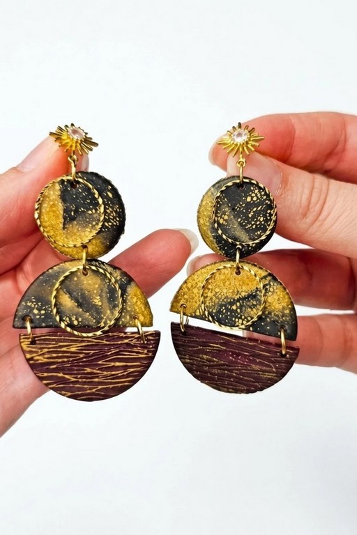 Timeless Tortoise Shell Polymer Earrings Image