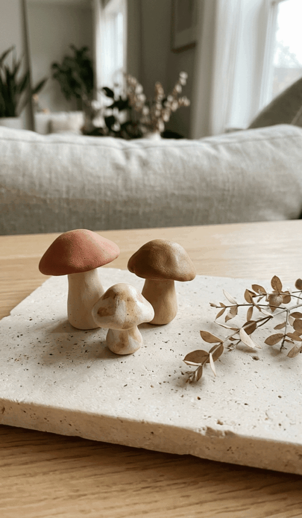 Tiny Clay Mushroom Home Decor