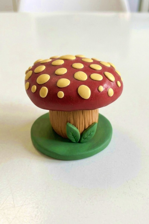 Toadstool with Polymer Clay Image